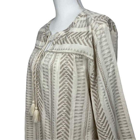 Chico’s Women’s Pullover Blouse Tie Tassels Sz 3=Large Sz 16 Multi Color - Picture 4 of 12